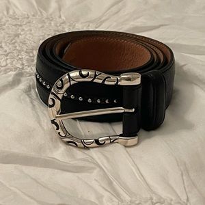 Brighton black leather belt